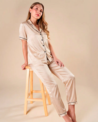 Pijama Largo de Satén Premium