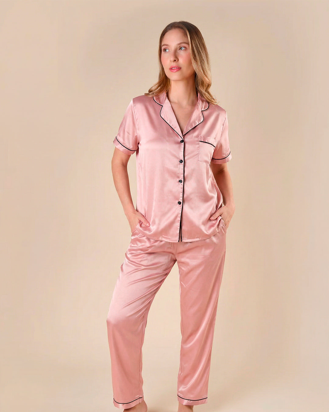 Pijama Largo de Satén Premium