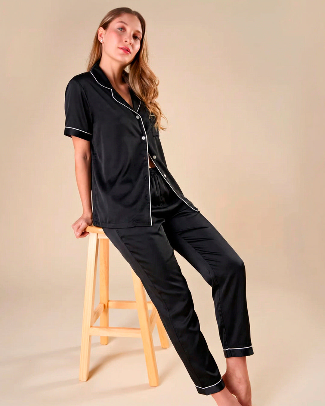 Pijama Largo de Satén Premium